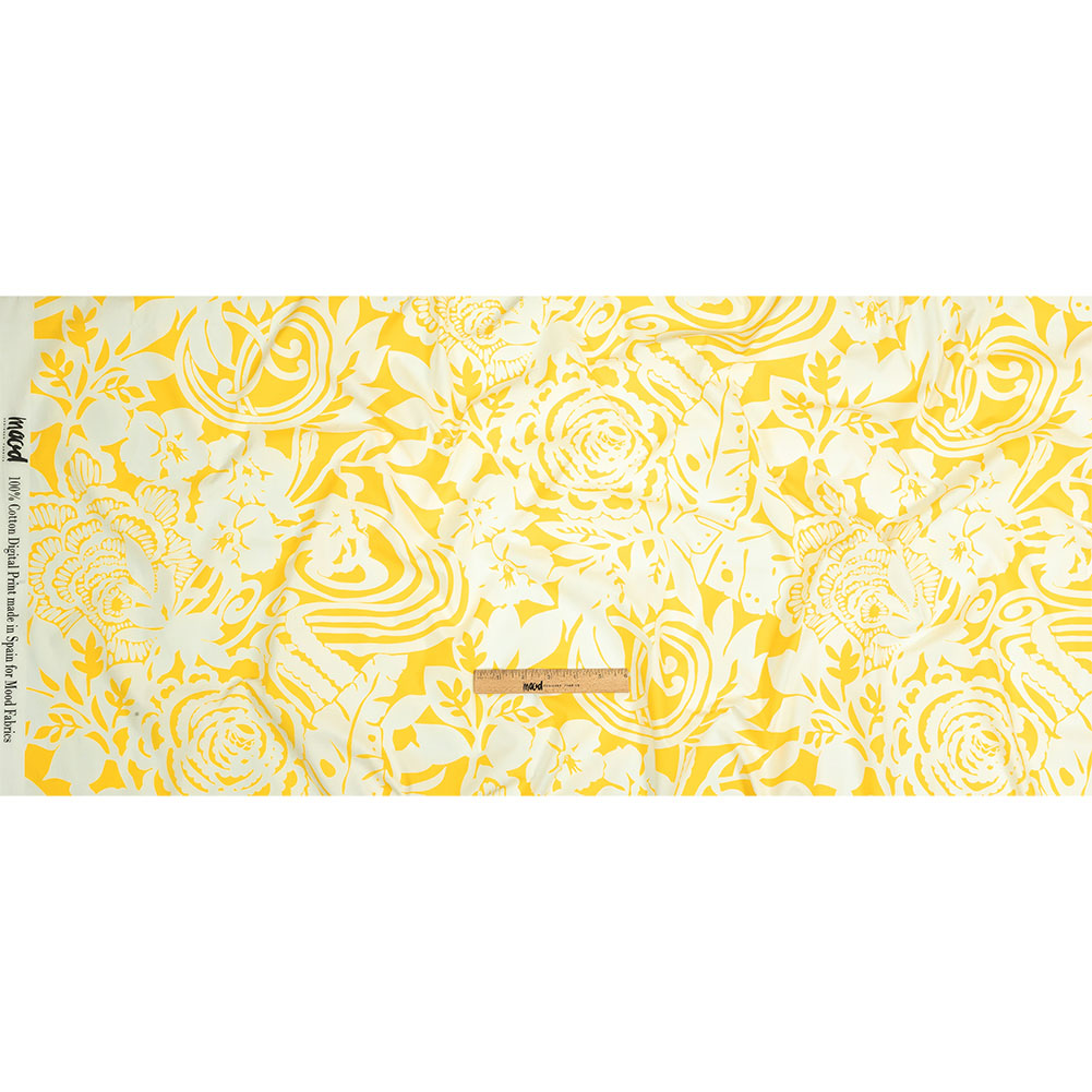 Mood Exclusive Implicacion de la Sinceridad Pale Yellow Cotton Poplin - Full Mood Exclusive Implicacion de la Sinceridad Pale Yellow Cotton Poplin - Full