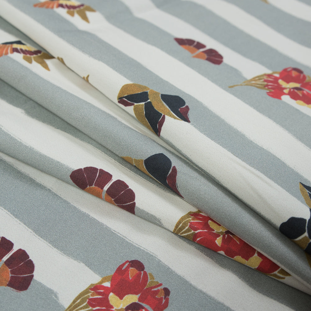 Mood Exclusive Flores de Vitalidad Gray Cotton Poplin - Detail Mood Exclusive Flores de Vitalidad Gray Cotton Poplin - Detail