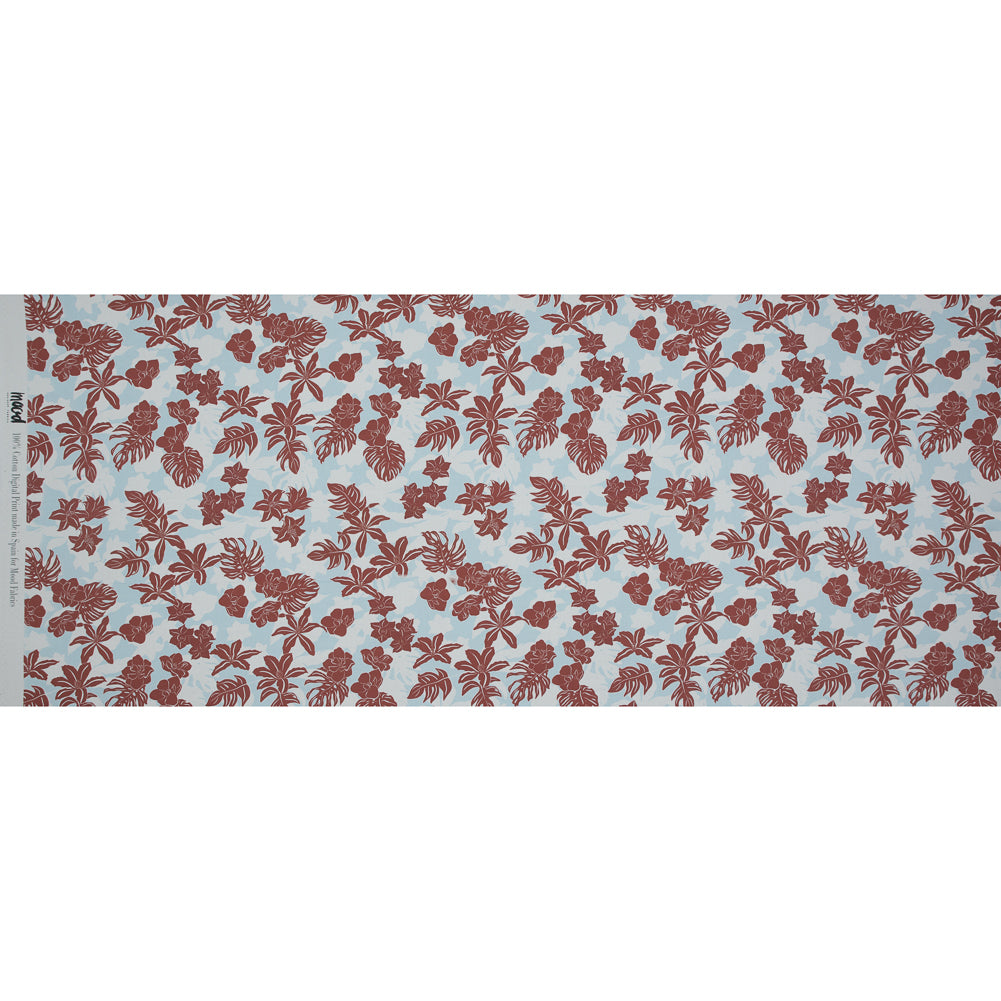 Mood Exclusive Renacimiento de la Humilidad Blue and Brown Cotton Poplin - Folded Mood Exclusive Renacimiento de la Humilidad Blue and Brown Cotton Poplin - Folded