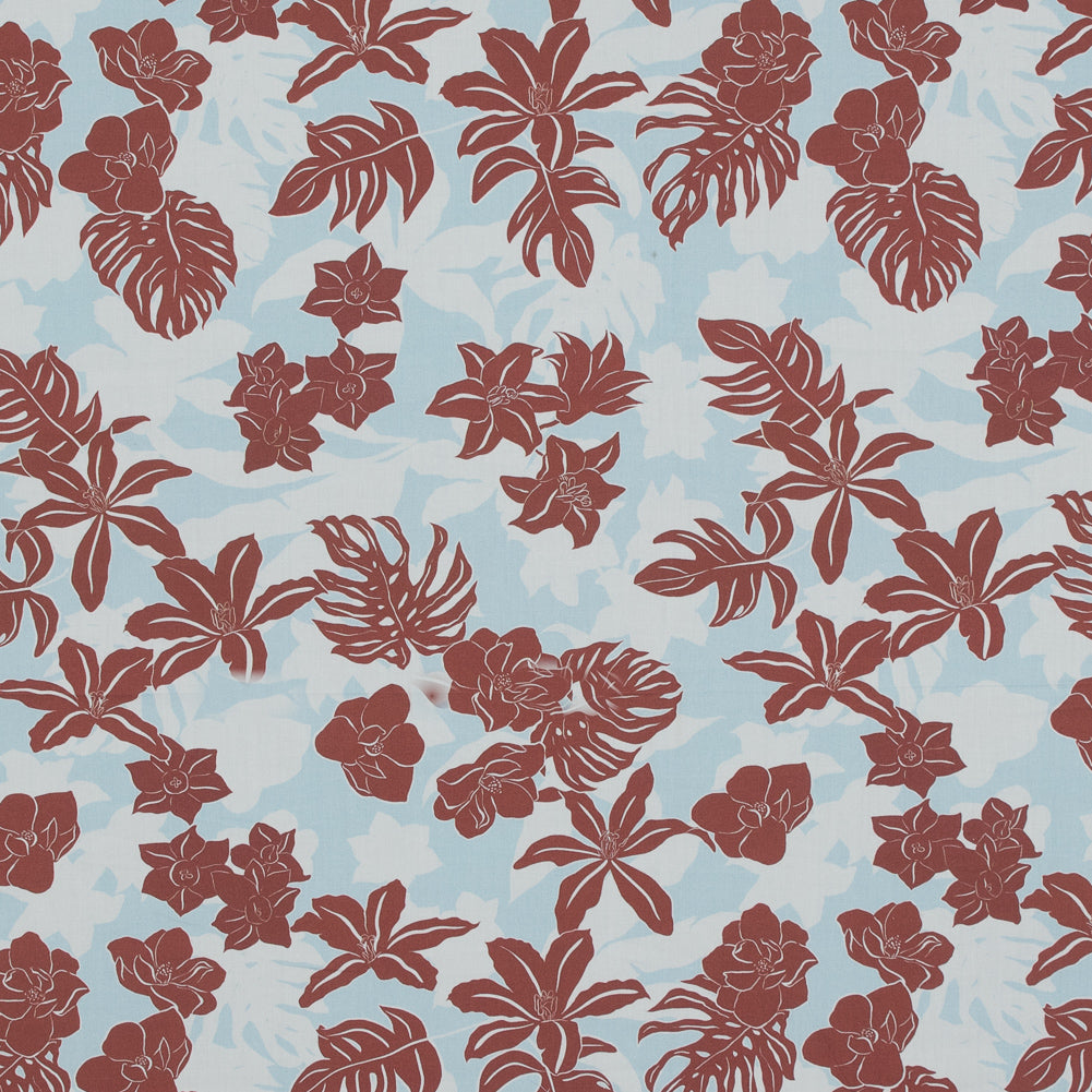 Mood Exclusive Renacimiento de la Humilidad Blue and Brown Cotton Poplin Mood Exclusive Renacimiento de la Humilidad Blue and Brown Cotton Poplin