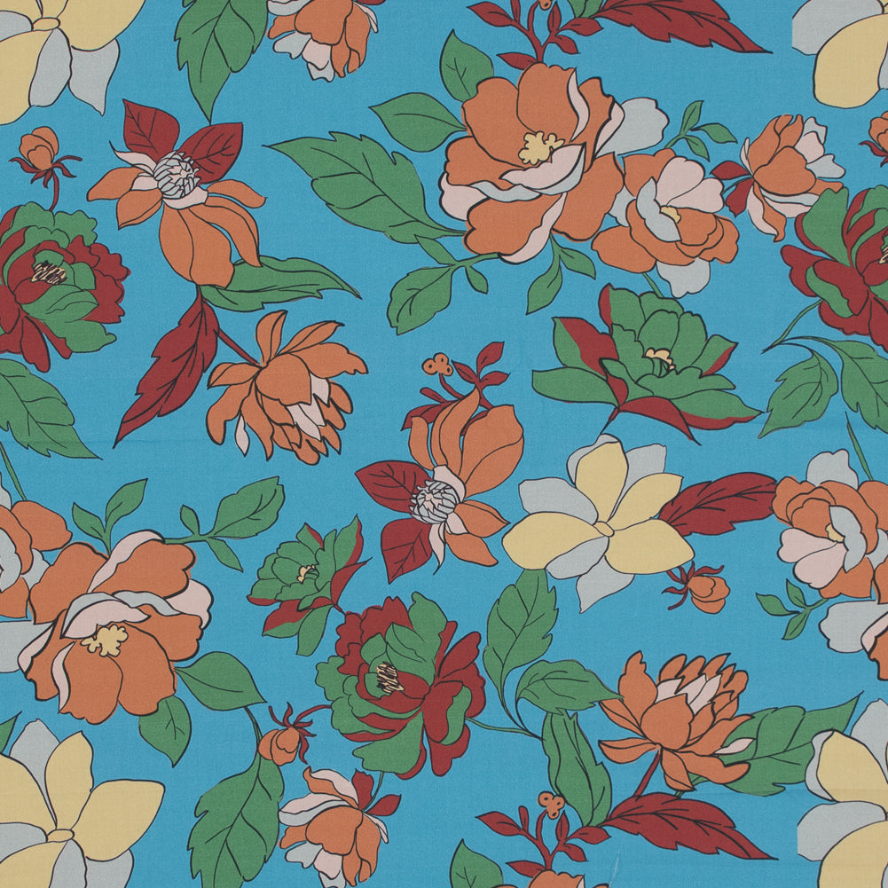 Cotton Poplin - Blue Floral - Libertad de Excelencia Print - Mood Exclusive Avenable Collection Cotton Poplin - Blue Floral - Libertad de Excelencia Print - Mood Exclusive Avenable Collection