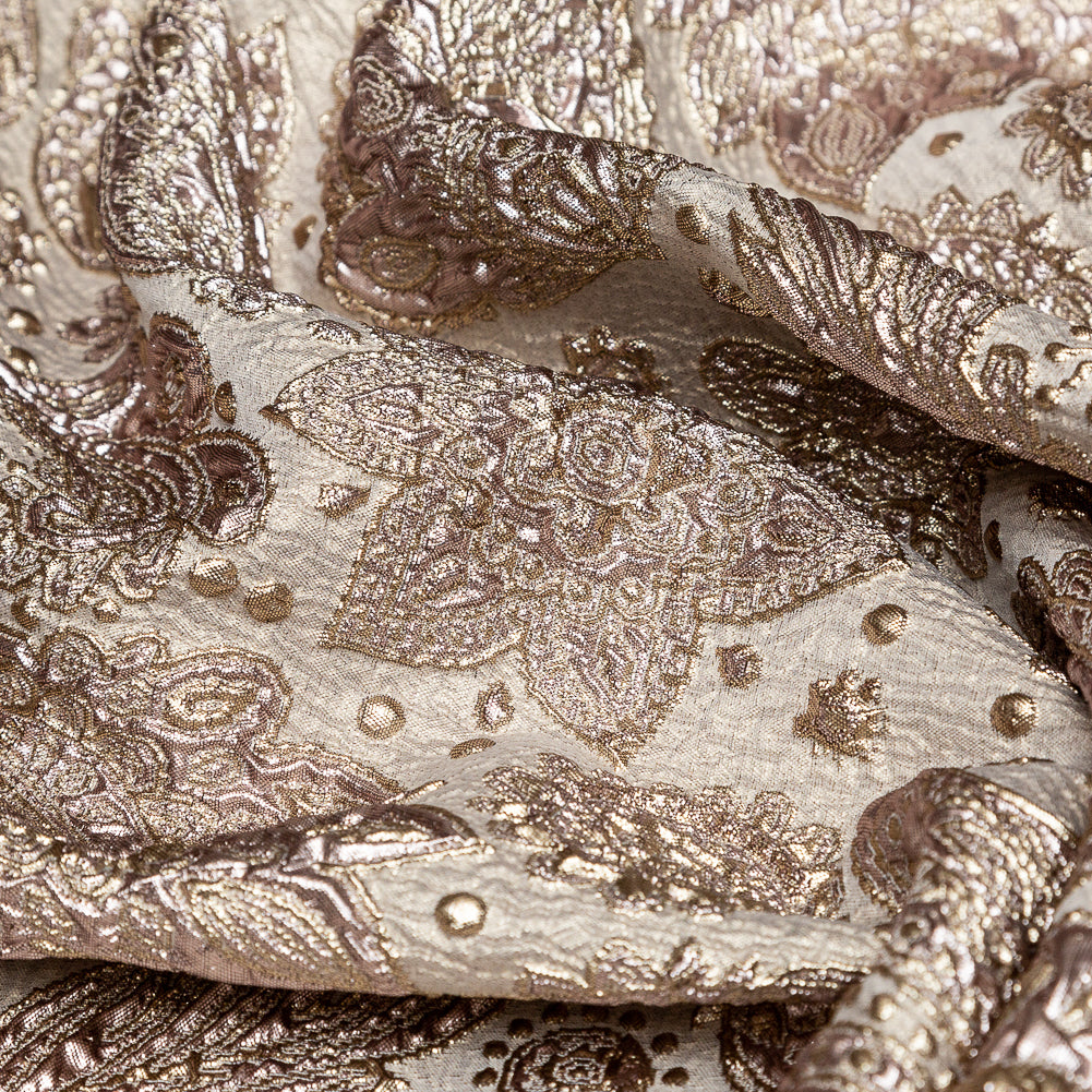 Gold and Rose Gold Luxury Paisley Metallic Brocade Detail Gold and Rose Gold Luxury Paisley Metallic Brocade Detail