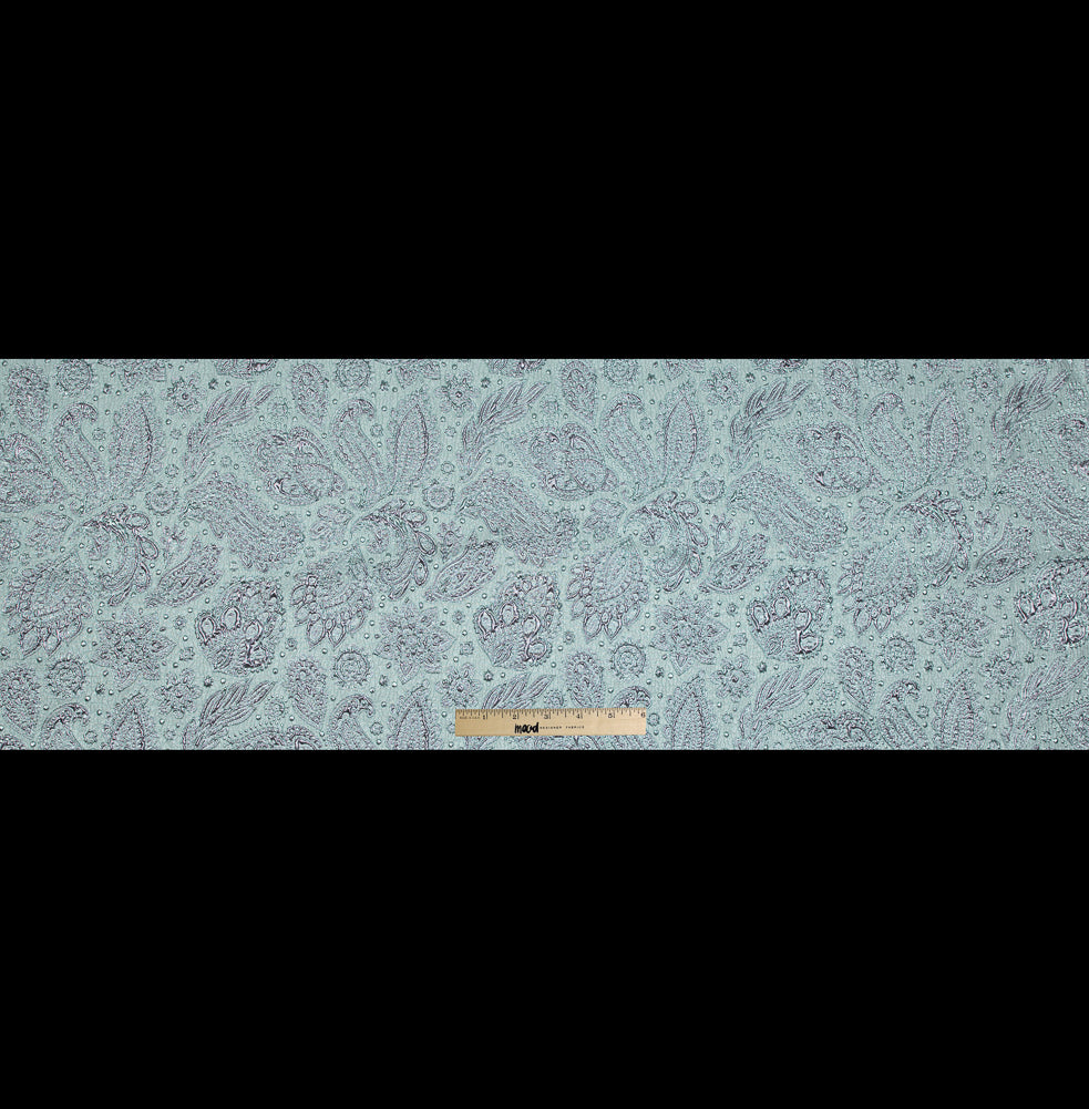 Rose Gold and Seafoam Luxury Paisley Metallic Brocade - Folded Rose Gold and Seafoam Luxury Paisley Metallic Brocade - Folded