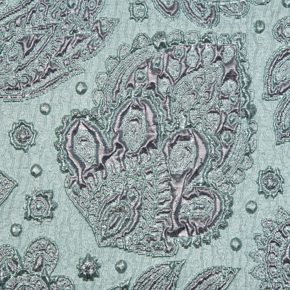 Rose Gold and Seafoam Luxury Paisley Metallic Brocade - Full Rose Gold and Seafoam Luxury Paisley Metallic Brocade - Full