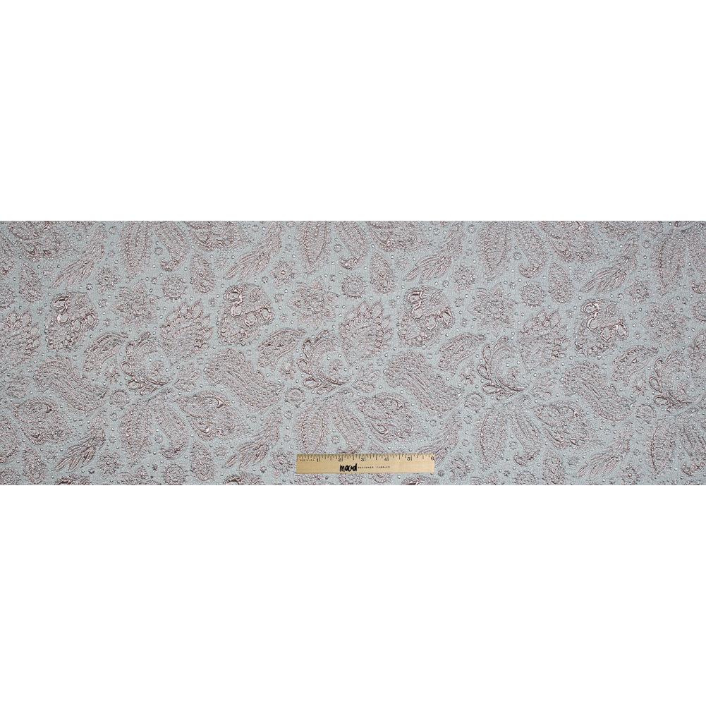 Rose Gold and Silver Luxury Paisley Metallic Brocade - Folded Rose Gold and Silver Luxury Paisley Metallic Brocade - Folded
