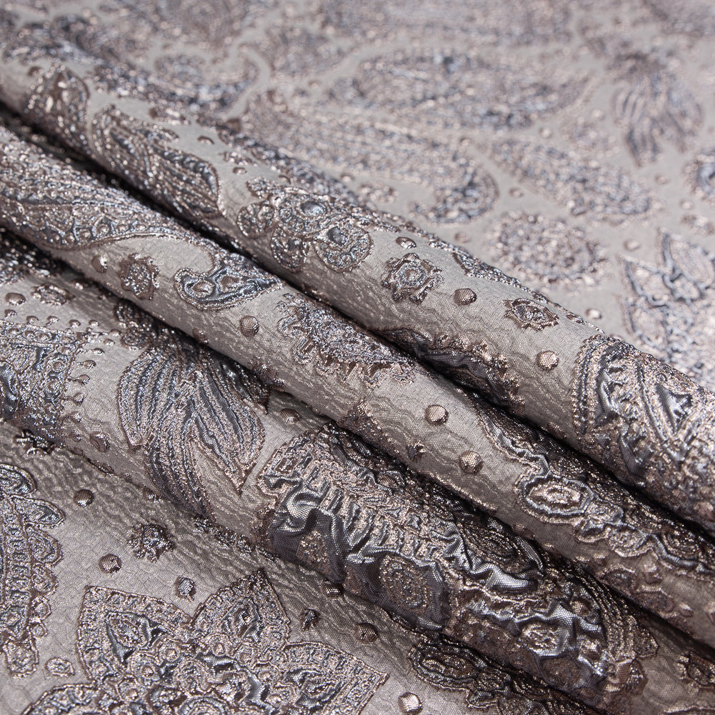 Rose Gold and Beige Luxury Paisley Metallic Brocade Detail Rose Gold and Beige Luxury Paisley Metallic Brocade Detail