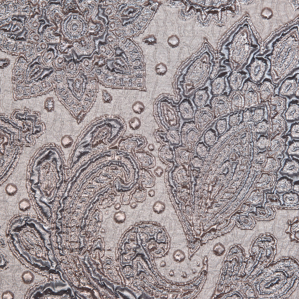 Rose Gold and Beige Luxury Paisley Metallic Brocade Full Rose Gold and Beige Luxury Paisley Metallic Brocade Full
