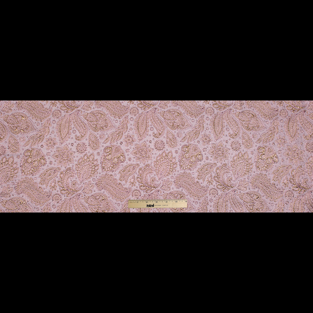 Pink and Gold Luxury Paisley Metallic Brocade - Folded Pink and Gold Luxury Paisley Metallic Brocade - Folded