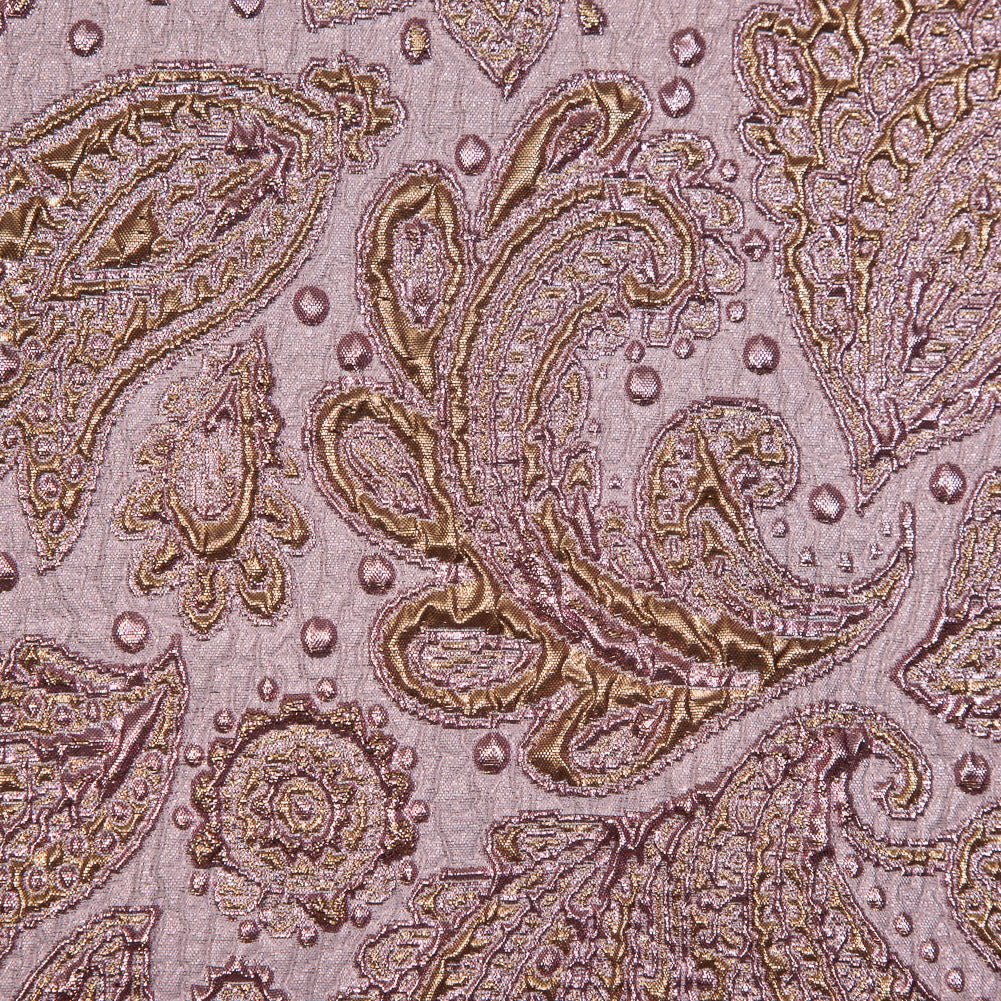 Pink and Gold Luxury Paisley Metallic Brocade - Full Pink and Gold Luxury Paisley Metallic Brocade - Full