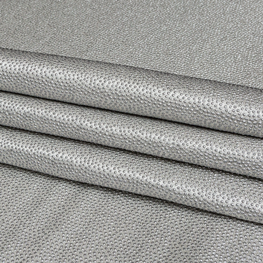 Metallic Silver Cheetah Spotted Luxury Brocade Folded Metallic Silver Cheetah Spotted Luxury Brocade Folded