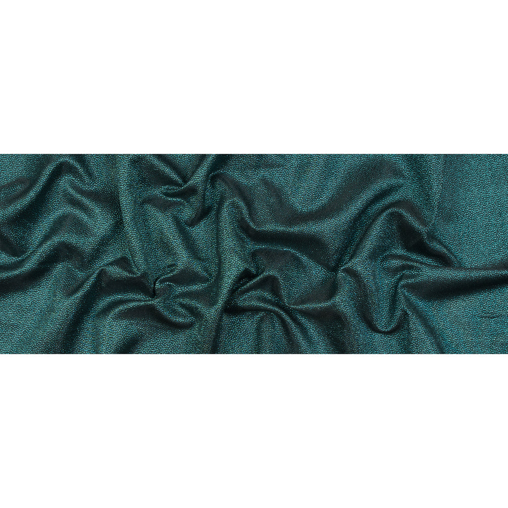 Metallic Teal and Black Cheetah Spotted Luxury Brocade - Folded Metallic Teal and Black Cheetah Spotted Luxury Brocade - Folded