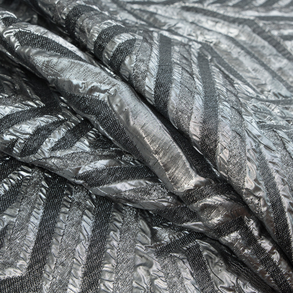 Silver Luxury Geometric Metallic Brocade - Detail Silver Luxury Geometric Metallic Brocade - Detail