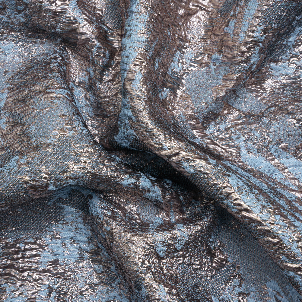Sky Blue and Rose Gold Luxury Abstract Metallic Brocade Sky Blue and Rose Gold Luxury Abstract Metallic Brocade