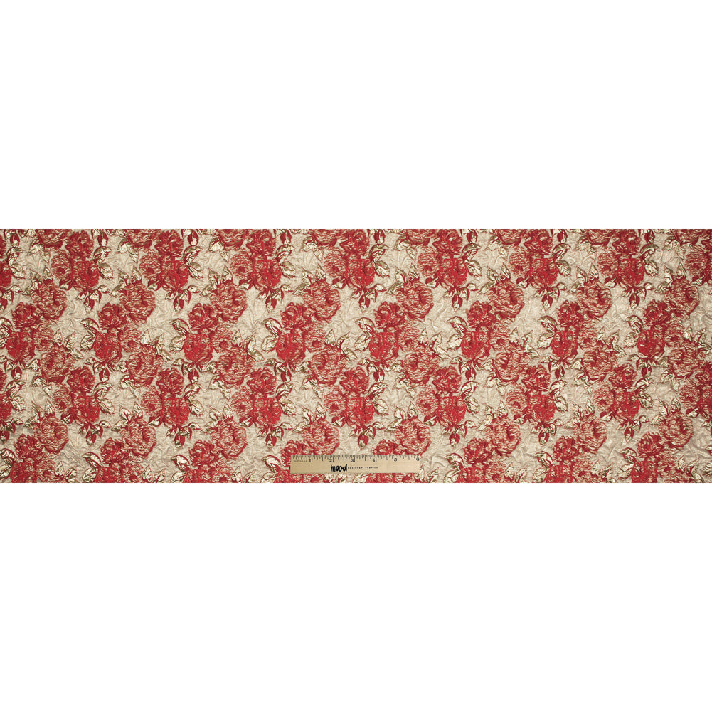 Red Luxury Floral Metallic Brocade - Folded Red Luxury Floral Metallic Brocade - Folded