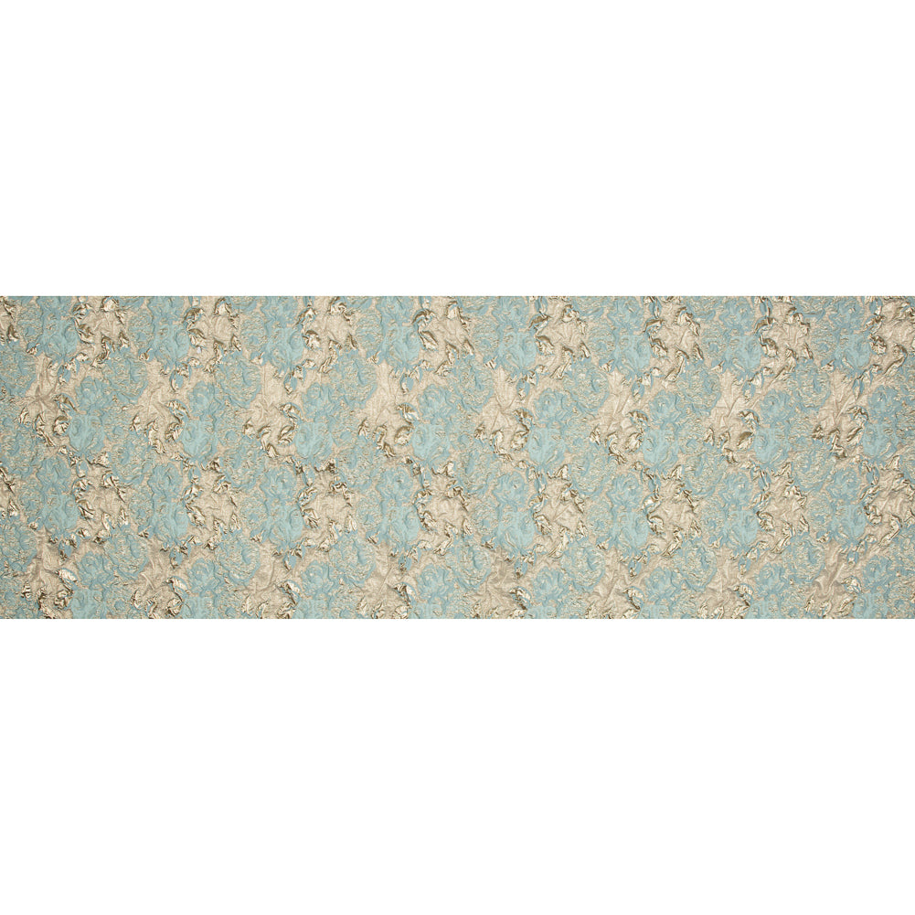 Seafoam Blue Luxury Floral Metallic Brocade - Folded Seafoam Blue Luxury Floral Metallic Brocade - Folded
