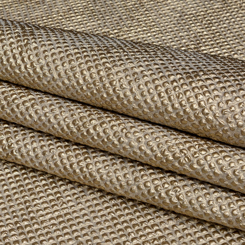 Metallic Gold Diamond Quilted Brocade - Folded Metallic Gold Diamond Quilted Brocade - Folded