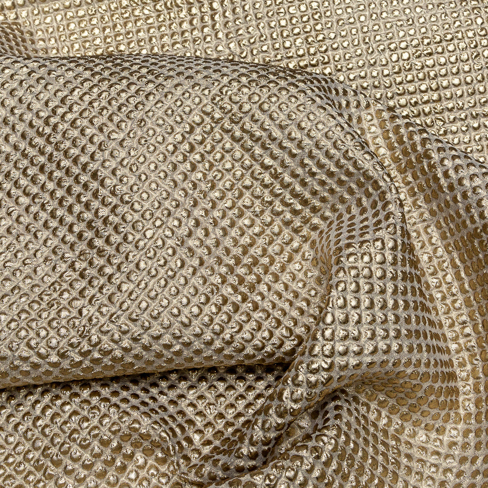 Metallic Gold Diamond Quilted Brocade - Detail Metallic Gold Diamond Quilted Brocade - Detail
