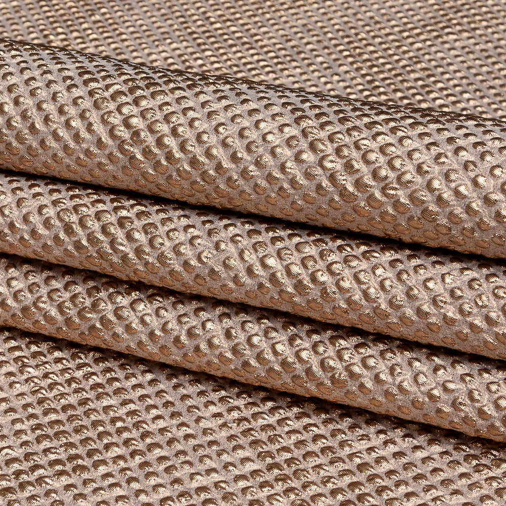 Marylin Metallic Peach Bellini Diamond Quilted Brocade Folded Marylin Metallic Peach Bellini Diamond Quilted Brocade Folded