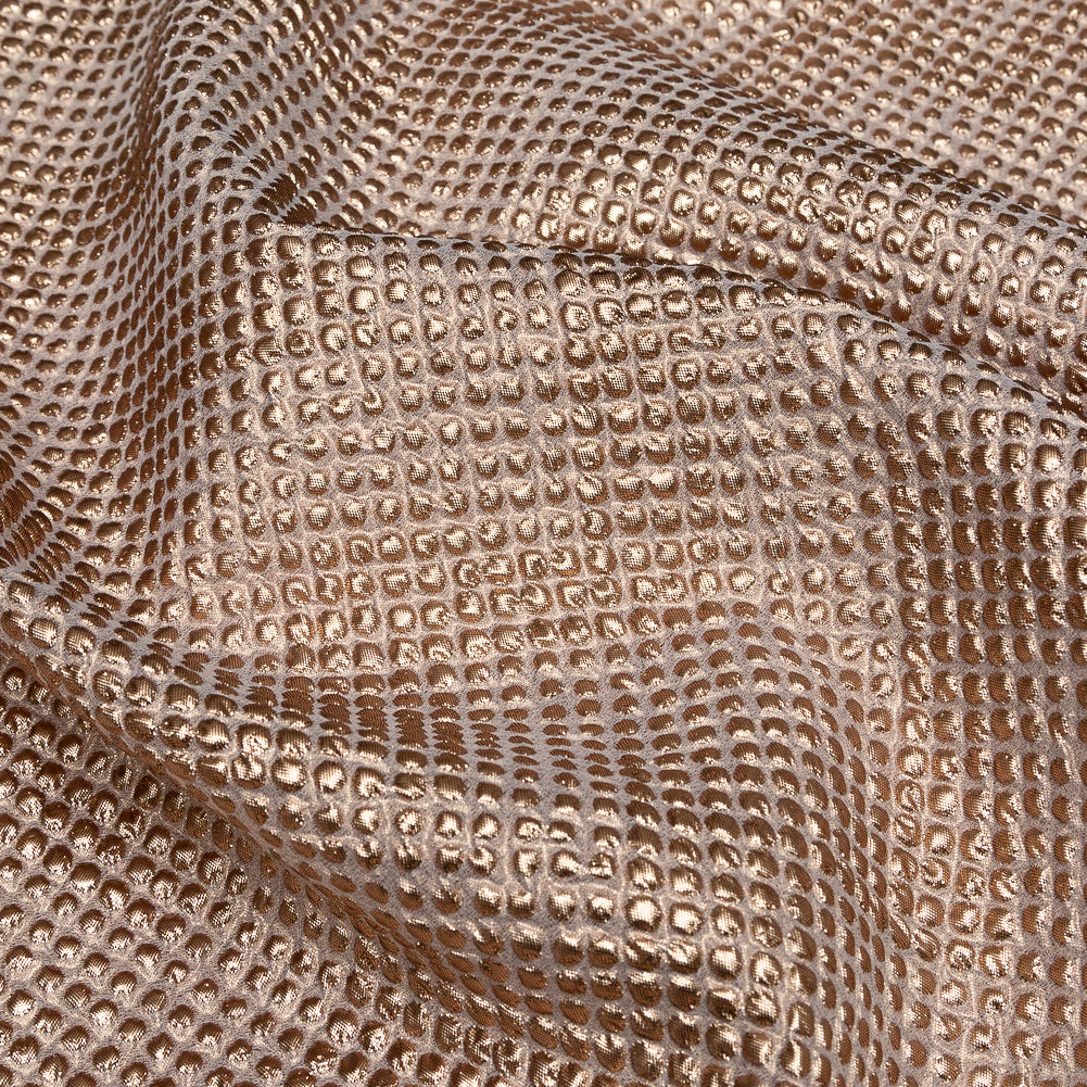 Marylin Metallic Peach Bellini Diamond Quilted Brocade Detail Marylin Metallic Peach Bellini Diamond Quilted Brocade Detail