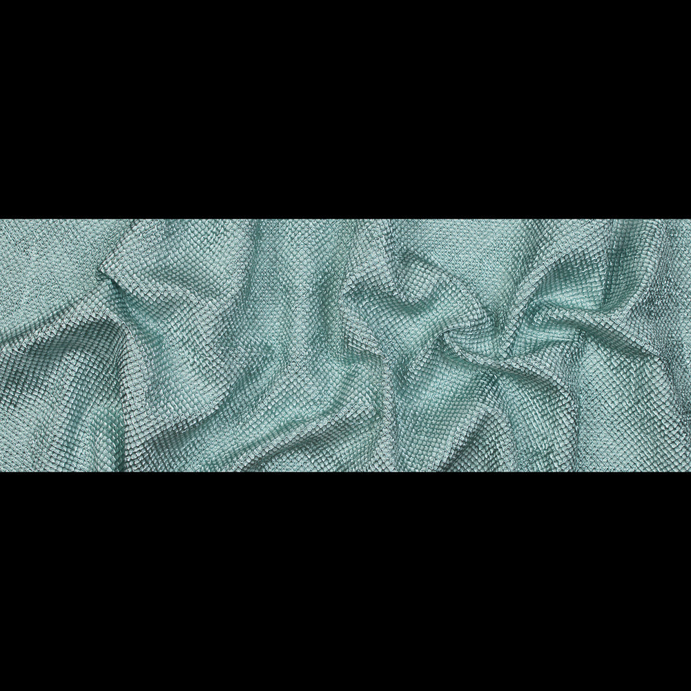 Metallic Mint Diamond Quilted Brocade - Folded Metallic Mint Diamond Quilted Brocade - Folded