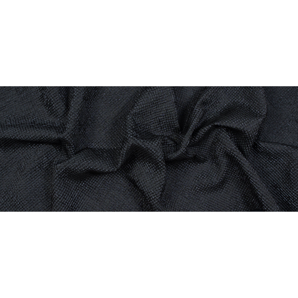 Marylin Metallic Black and Navy Diamond Quilted Brocade Folded