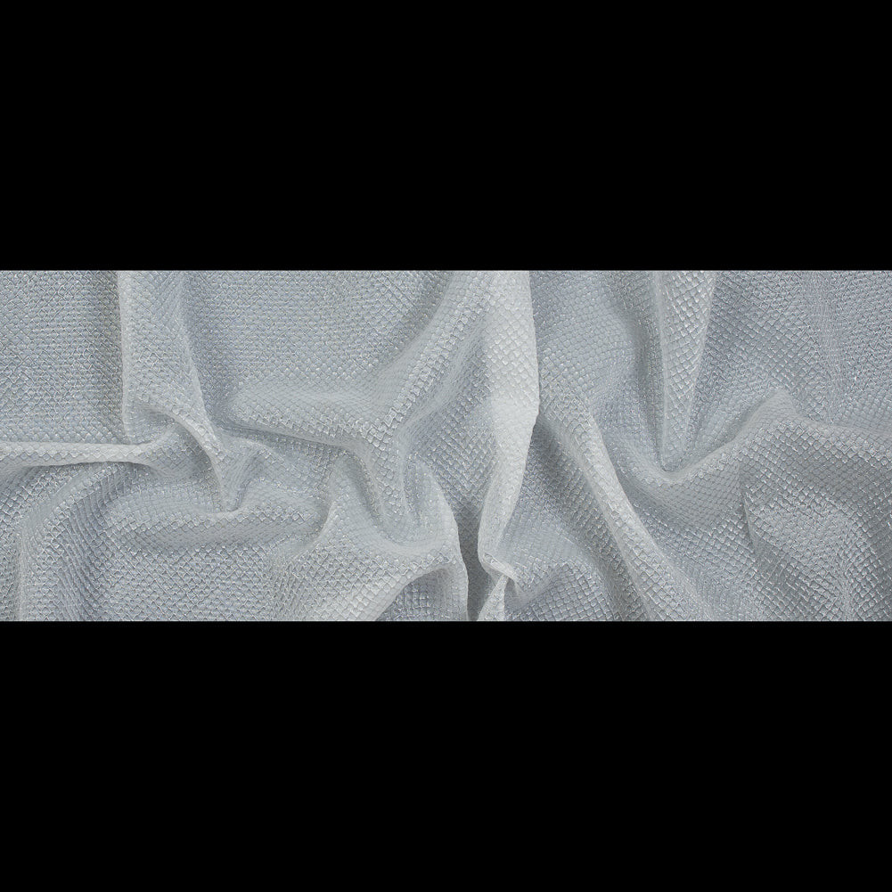 Metallic Transparent White Diamond Quilted Brocade - Folded Metallic Transparent White Diamond Quilted Brocade - Folded