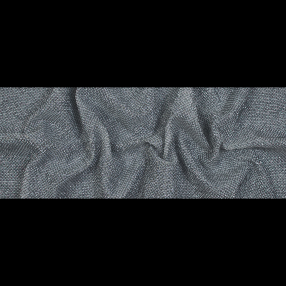 Metallic Transparent Gray Diamond Quilted Brocade - Folded Metallic Transparent Gray Diamond Quilted Brocade - Folded