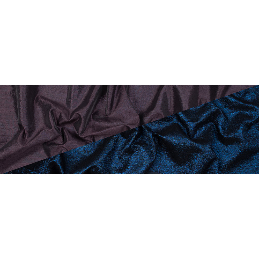 Blue and Aubergine Luxury Metallic Brocade - Folded Blue and Aubergine Luxury Metallic Brocade - Folded