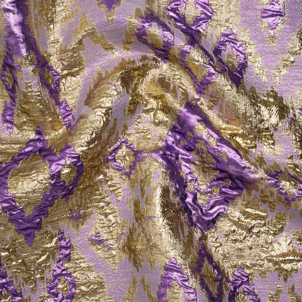 Purple and Gold Luxury Geometric Metallic Brocade Purple and Gold Luxury Geometric Metallic Brocade