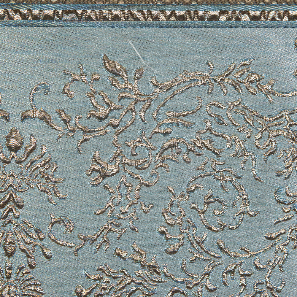 Pale Blue and Gold Luxury Classical Metallic Brocade Full Pale Blue and Gold Luxury Classical Metallic Brocade Full