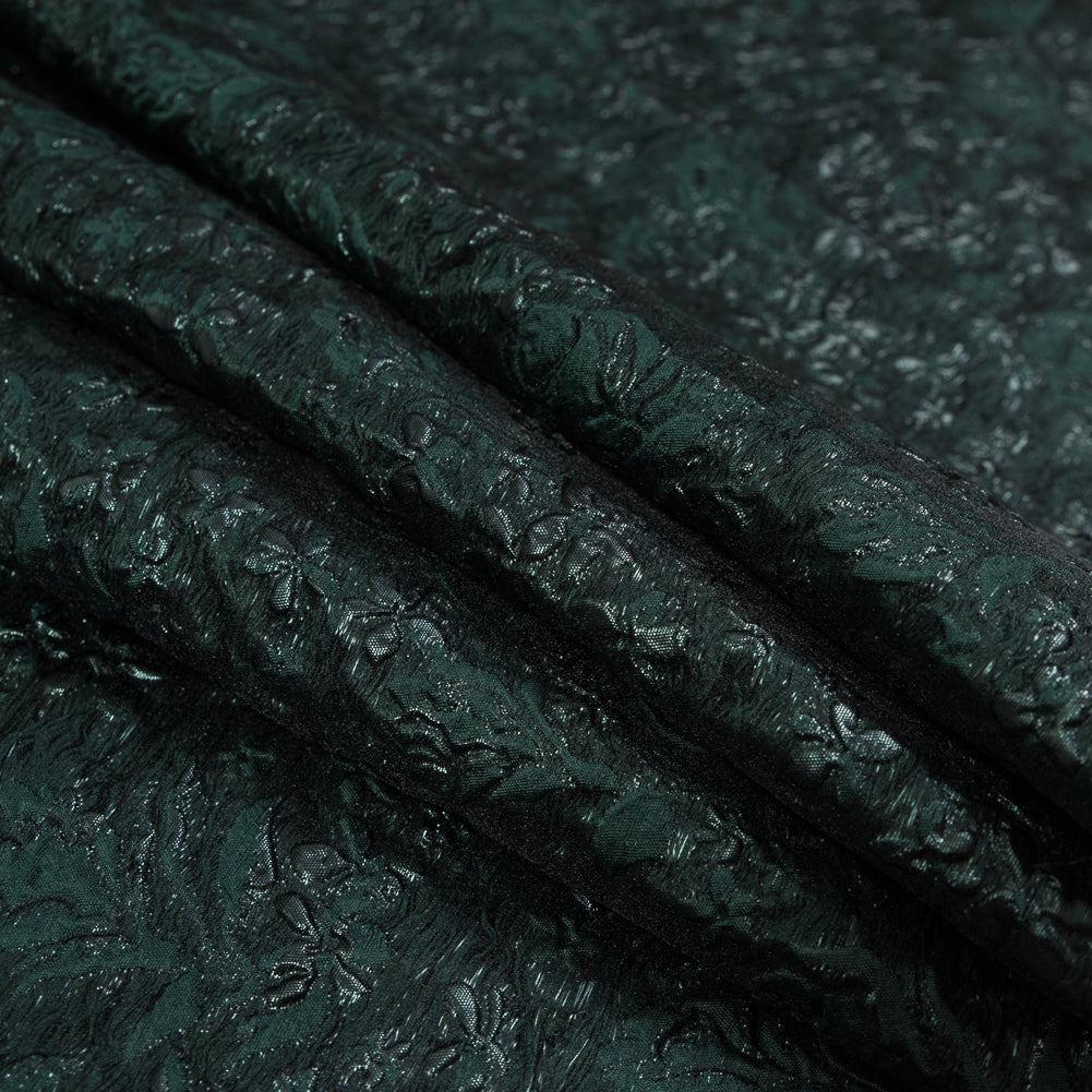 Emerald Green Luxury Floral Metallic Brocade - Detail Emerald Green Luxury Floral Metallic Brocade - Detail