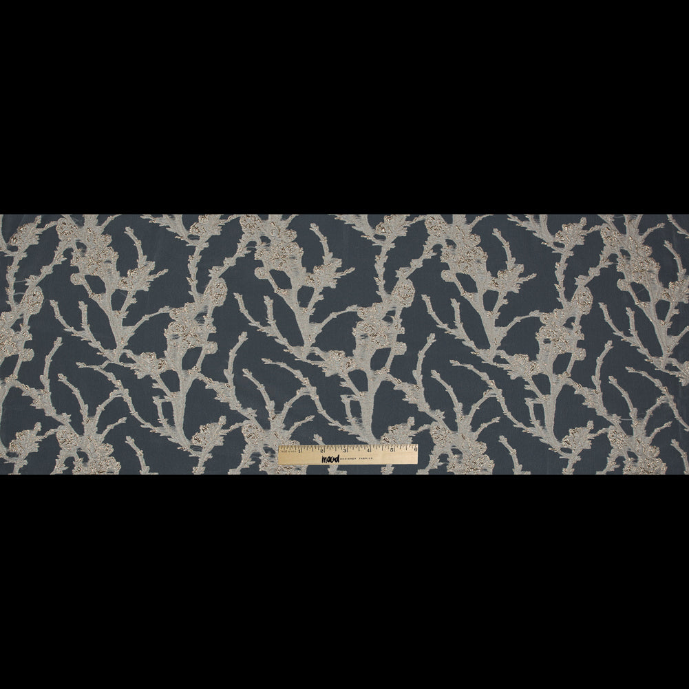 Beige and Metallic Gold Luxury Floral Burnout Brocade - Folded Beige and Metallic Gold Luxury Floral Burnout Brocade - Folded