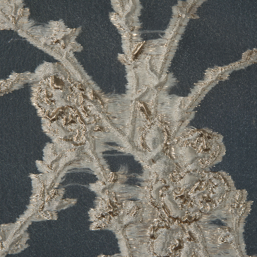 Beige and Metallic Gold Luxury Floral Burnout Brocade - Full Beige and Metallic Gold Luxury Floral Burnout Brocade - Full