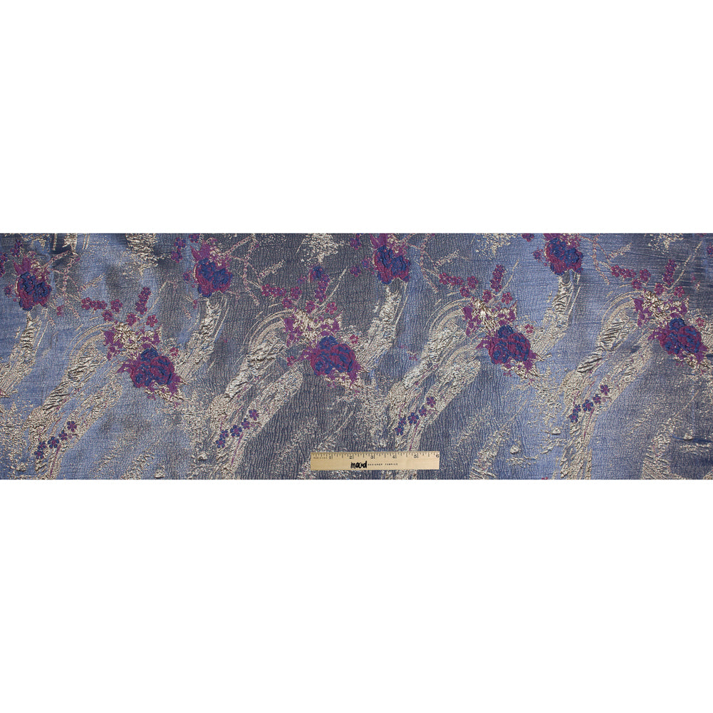 Blue, Magenta and Gold Luxury Abstract Metallic Brocade Folded Blue, Magenta and Gold Luxury Abstract Metallic Brocade Folded