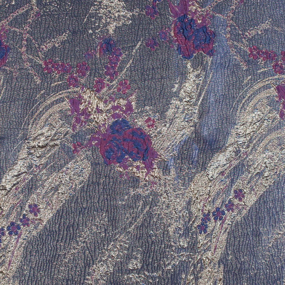Blue, Magenta and Gold Luxury Abstract Metallic Brocade Blue, Magenta and Gold Luxury Abstract Metallic Brocade