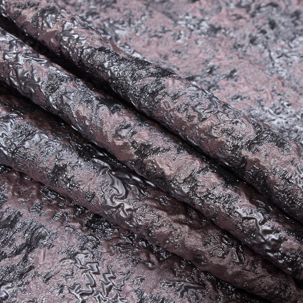Pink and Gunmetal Luxury Abstract Metallic Brocade - Detail Pink and Gunmetal Luxury Abstract Metallic Brocade - Detail