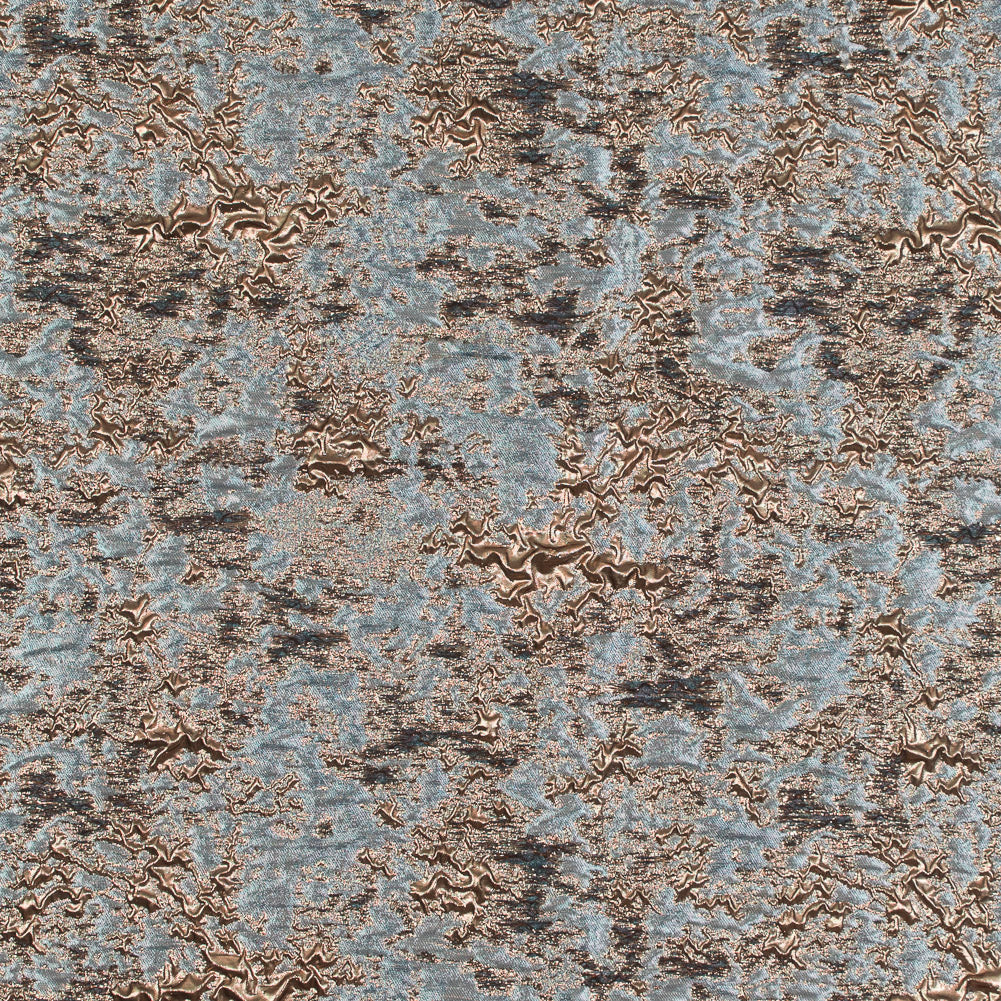 Stone Blue and Antique Gold Luxury Abstract Metallic Brocade Stone Blue and Antique Gold Luxury Abstract Metallic Brocade