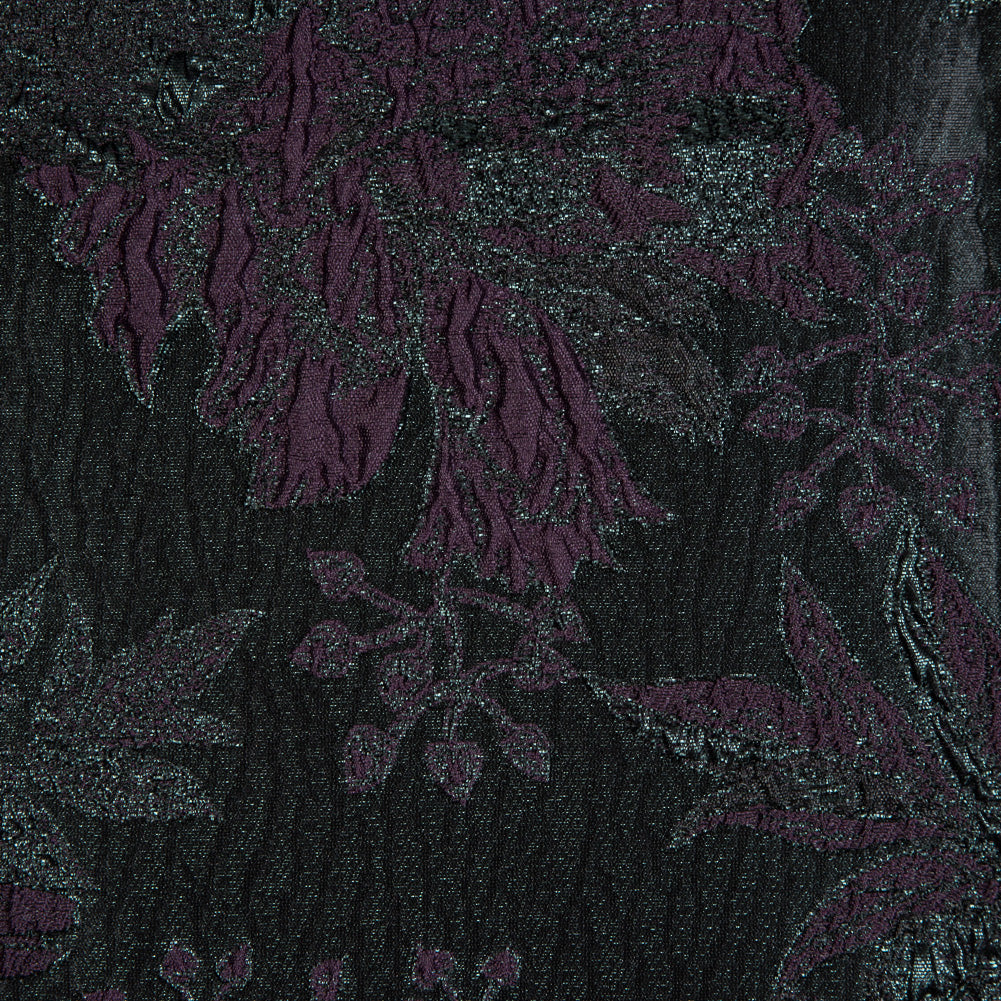 Aubergine and Forest Green Luxury Floral Metallic Brocade Full Aubergine and Forest Green Luxury Floral Metallic Brocade Full