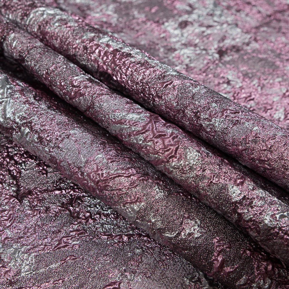 Pink and Silver Luxury Abstract Metallic Brocade - Detail Pink and Silver Luxury Abstract Metallic Brocade - Detail