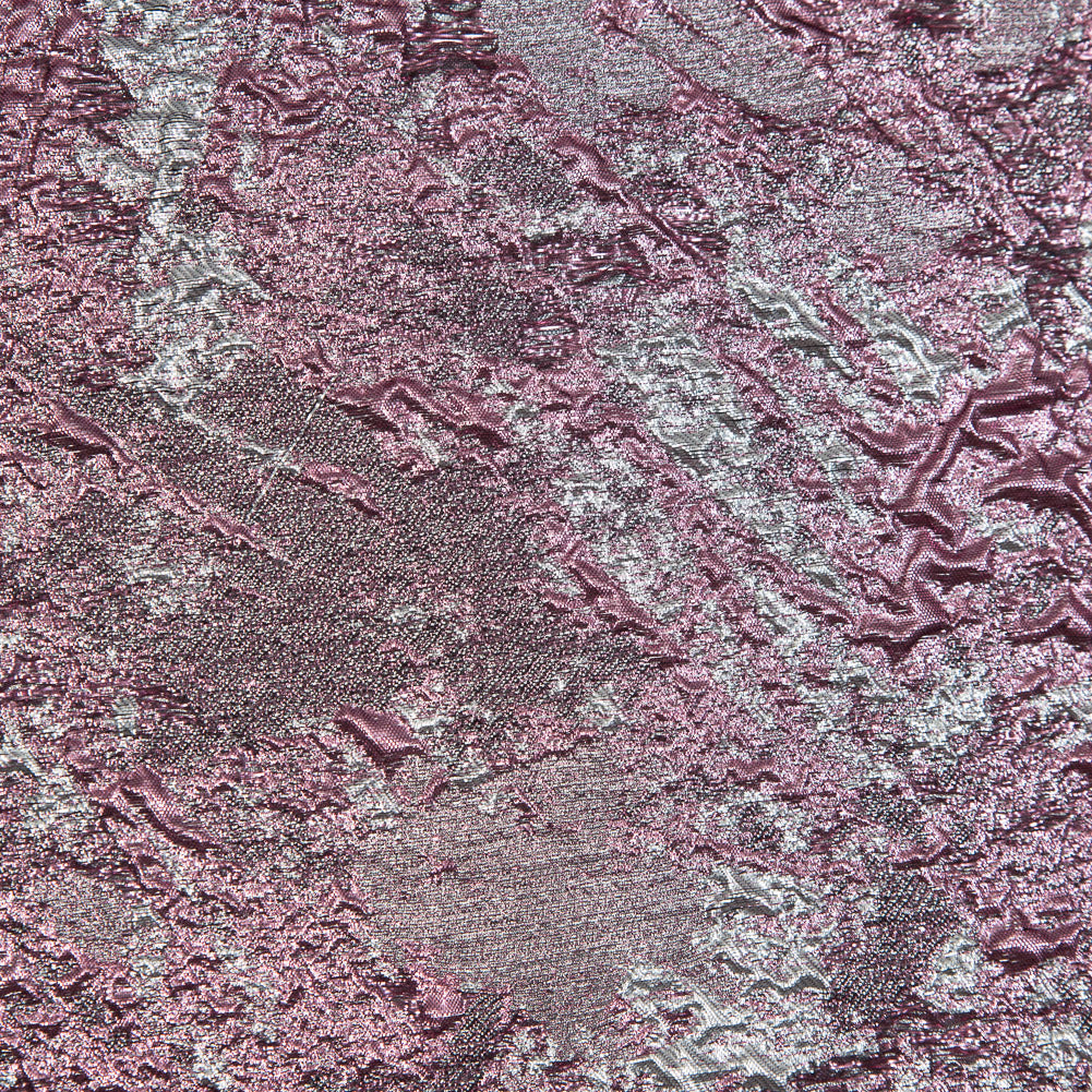 Pink and Silver Luxury Abstract Metallic Brocade - Full Pink and Silver Luxury Abstract Metallic Brocade - Full