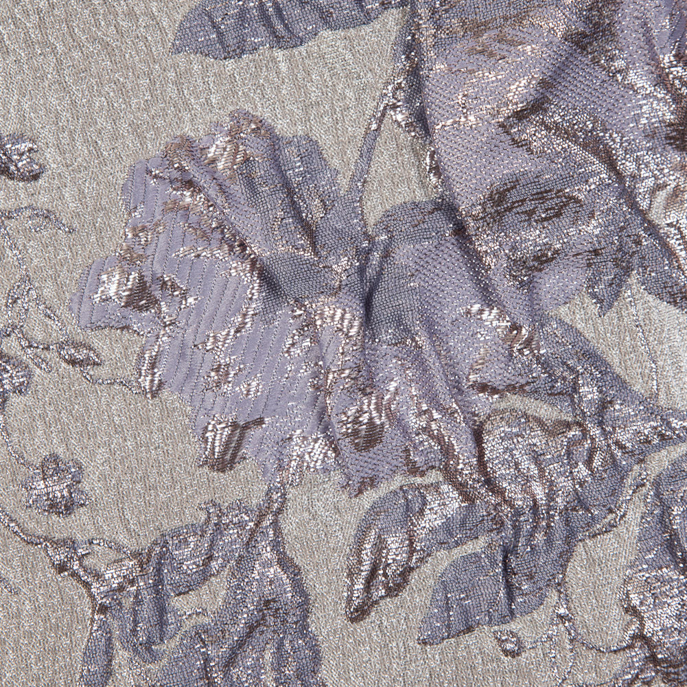 Pale Gold and Lavender Luxury Floral Metallic Brocade - Full Pale Gold and Lavender Luxury Floral Metallic Brocade - Full