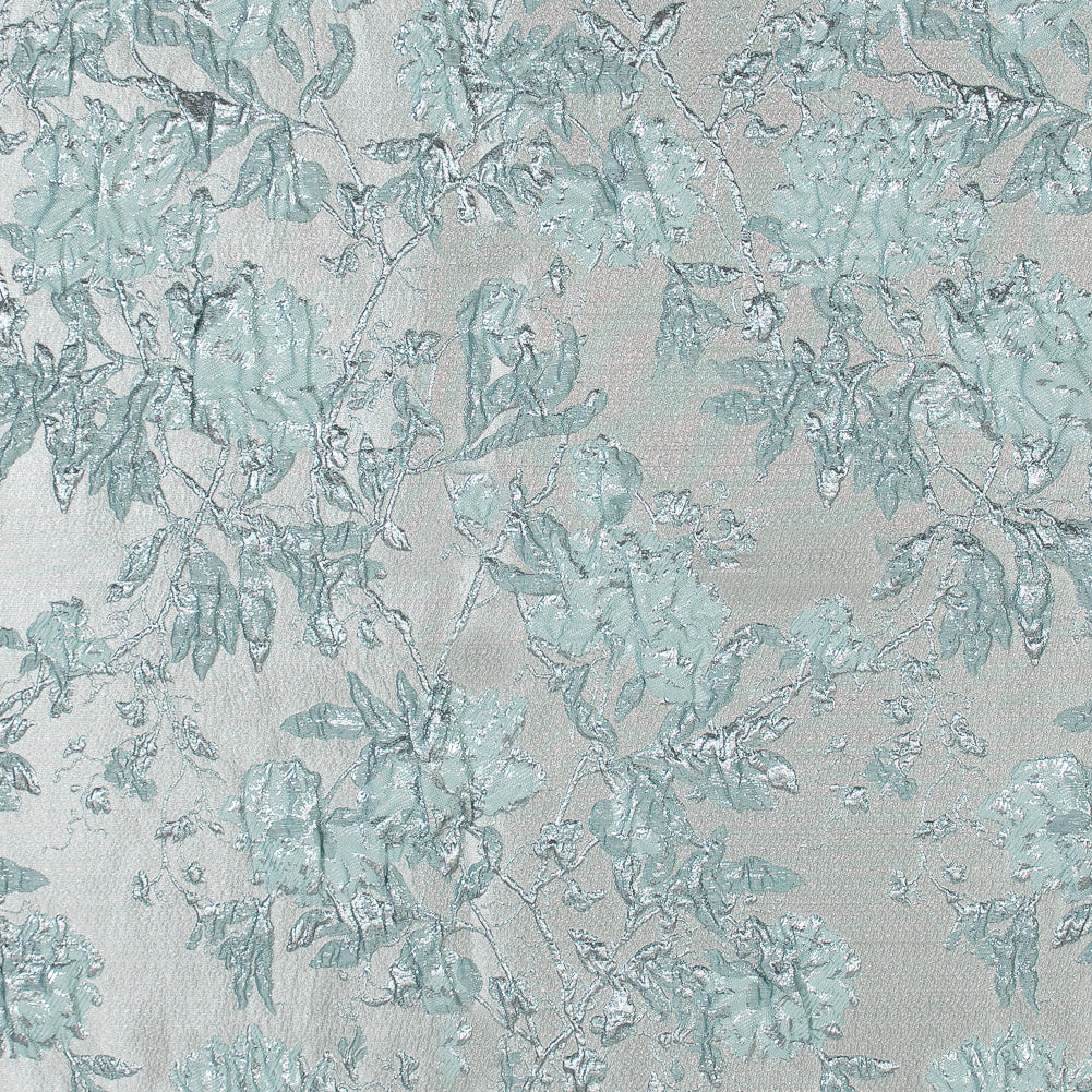 Pale Gold and Seafoam Blue Luxury Floral Metallic Brocade Pale Gold and Seafoam Blue Luxury Floral Metallic Brocade