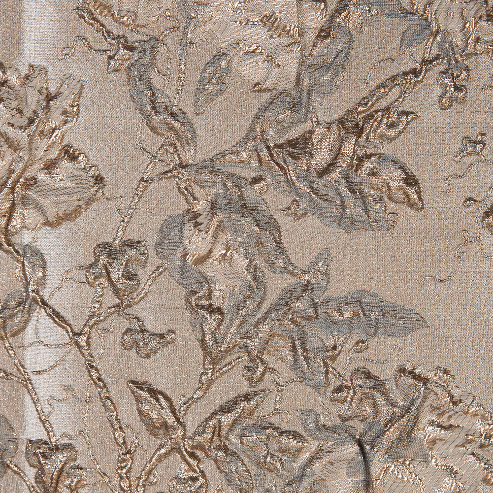 Pale Gold and Beige Luxury Floral Metallic Brocade Full Pale Gold and Beige Luxury Floral Metallic Brocade Full