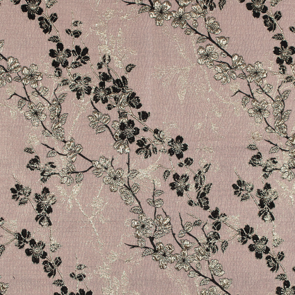 Pink, Black and Gold Luxury Floral Metallic Brocade Pink, Black and Gold Luxury Floral Metallic Brocade