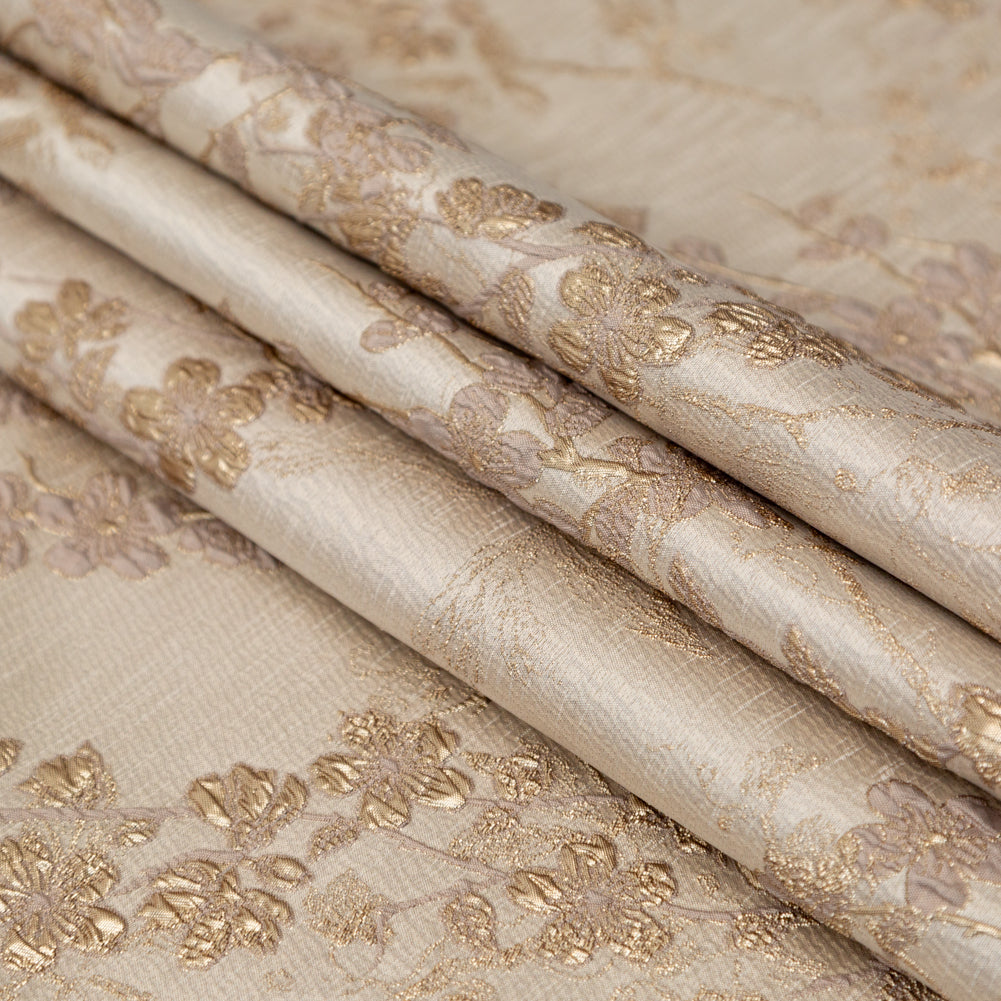 Metallic Gold Luxury Floral Brocade Folded Metallic Gold Luxury Floral Brocade Folded