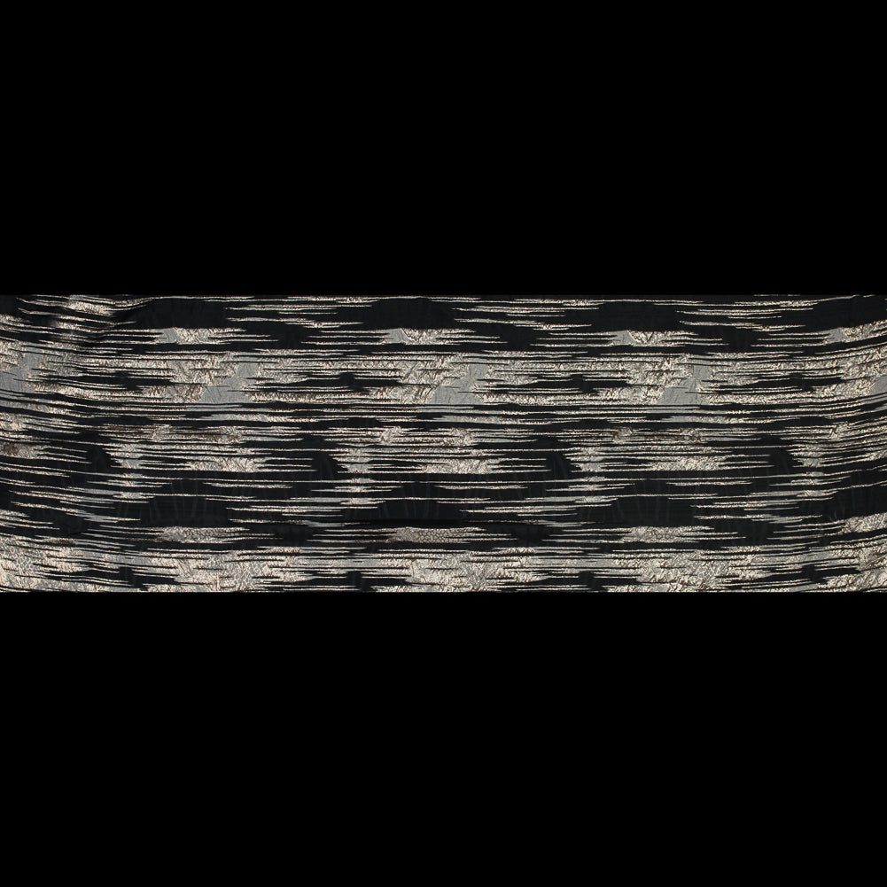 Metallic Pale Gold and Luxury Striated Burnout Brocade - Folded Metallic Pale Gold and Luxury Striated Burnout Brocade - Folded