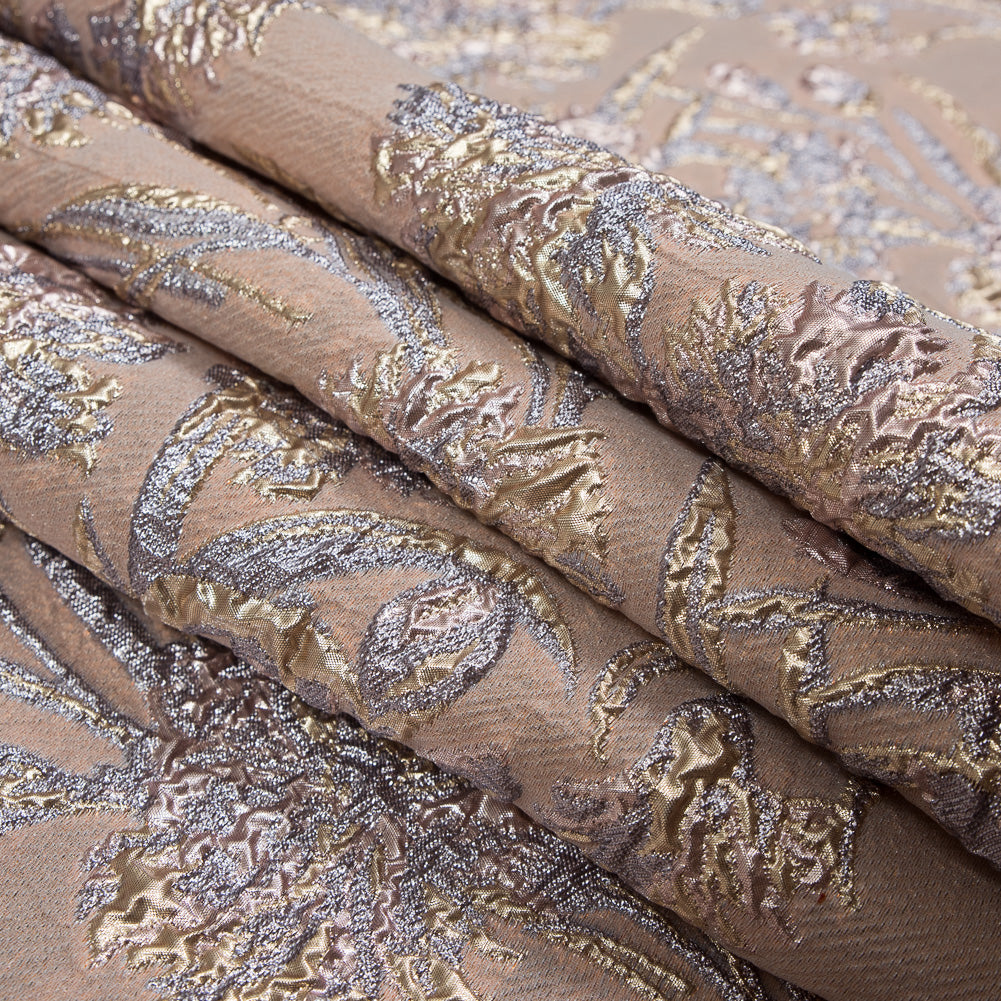 Peach Luxury Floral Metallic Brocade - Detail Peach Luxury Floral Metallic Brocade - Detail
