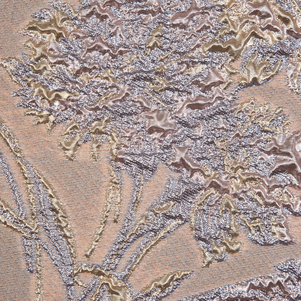 Peach Luxury Floral Metallic Brocade - Full Peach Luxury Floral Metallic Brocade - Full