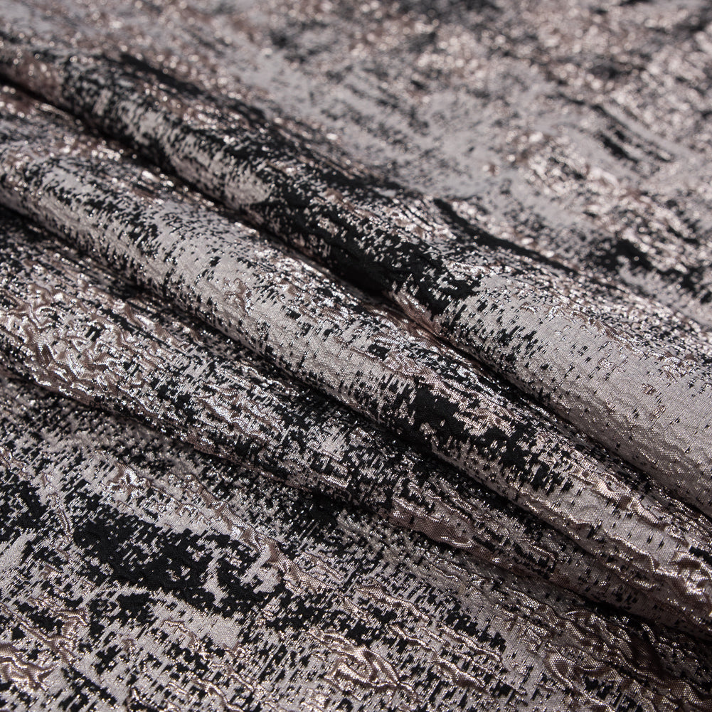Black and Rose Gold Luxury Abstract Metallic Brocade - Detail Black and Rose Gold Luxury Abstract Metallic Brocade - Detail