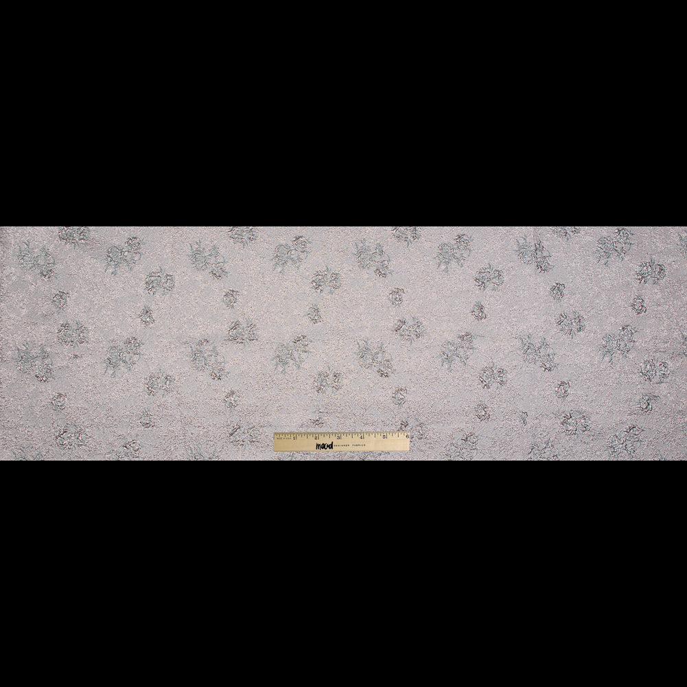 Rose Gold and Pale Blue Luxury Floral Metallic Brocade - Folded Rose Gold and Pale Blue Luxury Floral Metallic Brocade - Folded